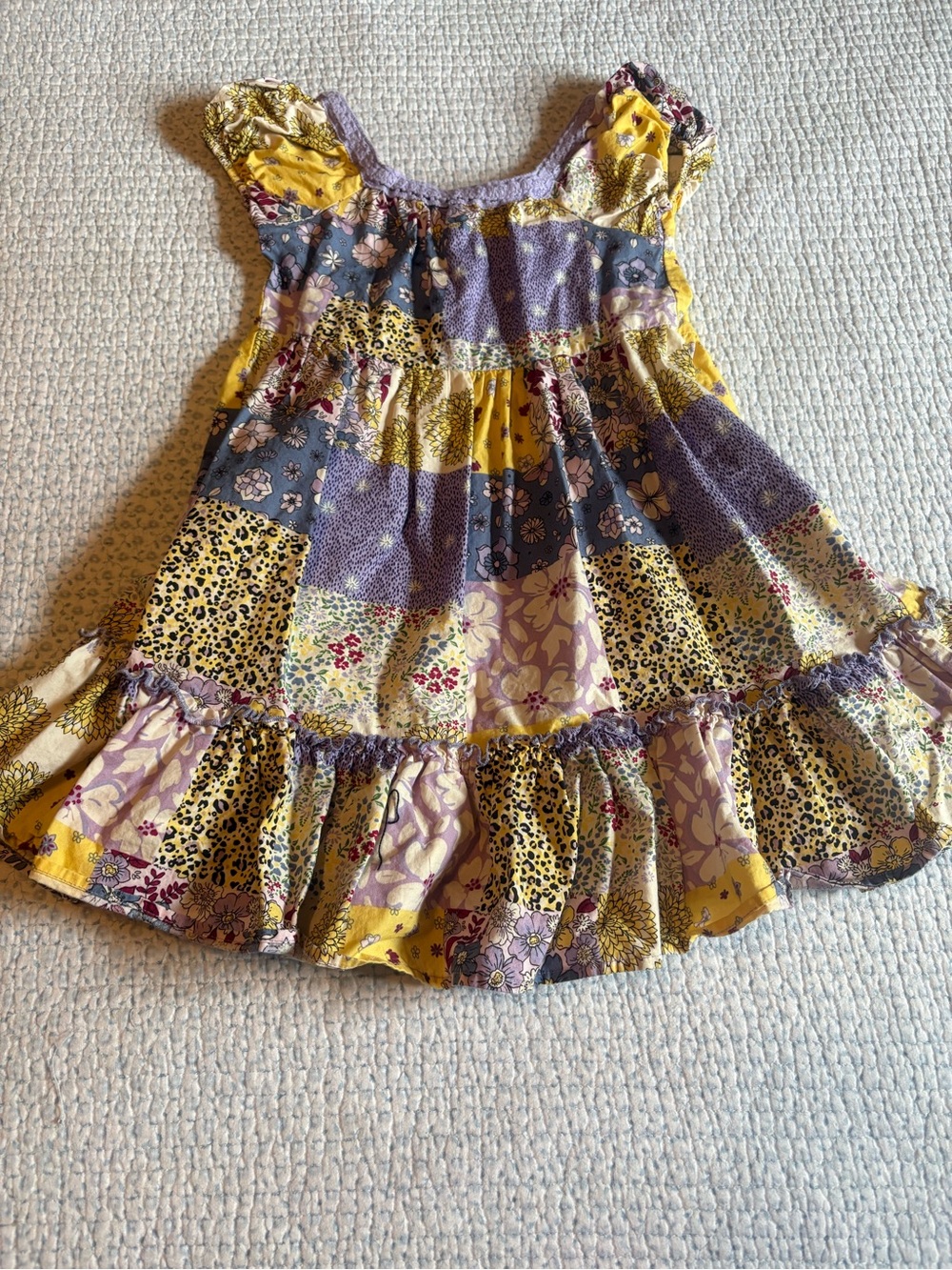 Bonnie Jean Patchwork Style Tiered Dress